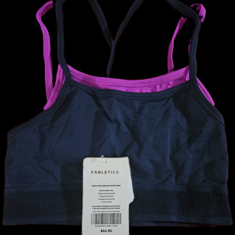 Fabletics Black and Pink Sports Bra